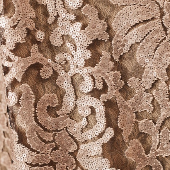 Tadashi Shoji x BHLDN Odette 4 & 10 Gold Green Sequin Lace Maxi Gown - Picture 8 of 13